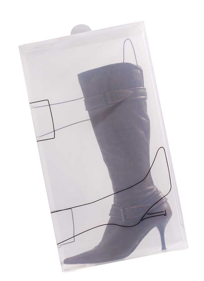 Shoe box for boots, 2 pack Clear plastic / Black Print