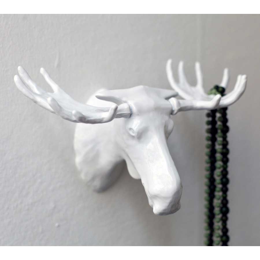 Moose Hook - White. 22x12,5x13,8 cm. Lacquered cast zinc - 2