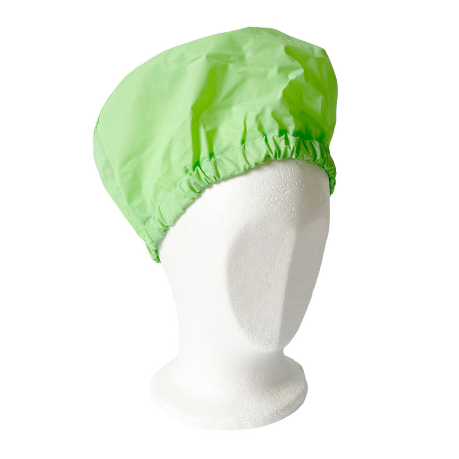Shower cap Dot Lime green Environmentally friendly  plastic PEVA