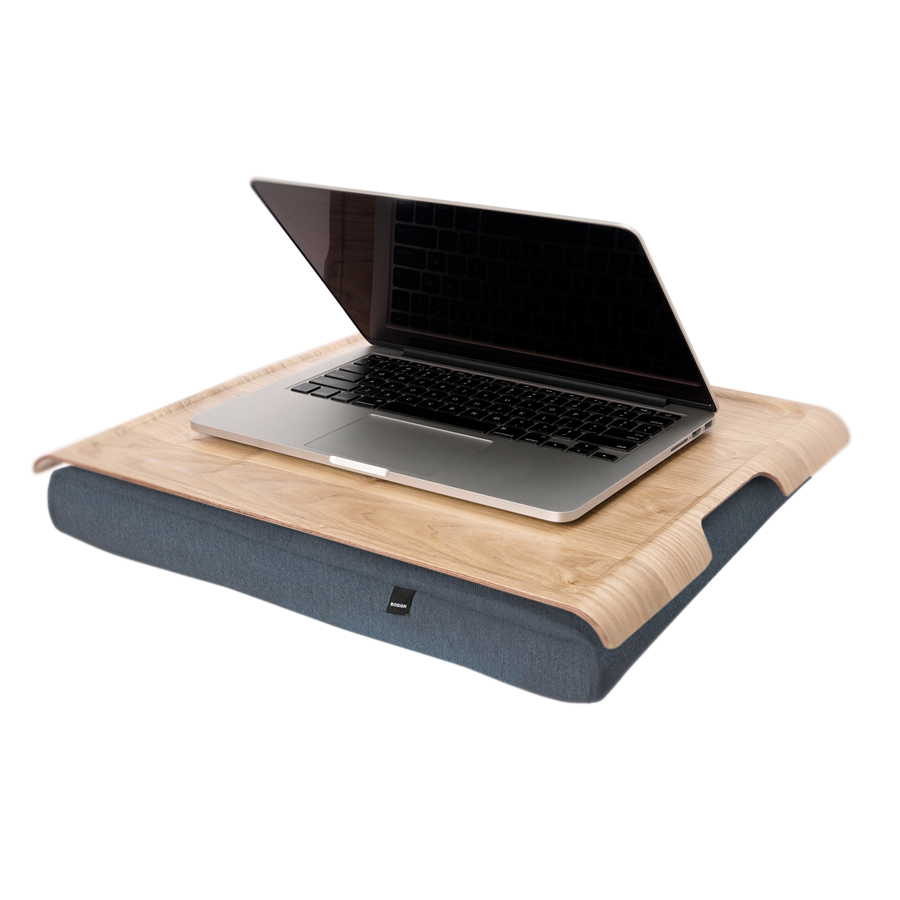 Laptray Large - Willow wood / Salt & Pepper Gray. 46x38x6,5 cm. Willow. Cotton mix - 1