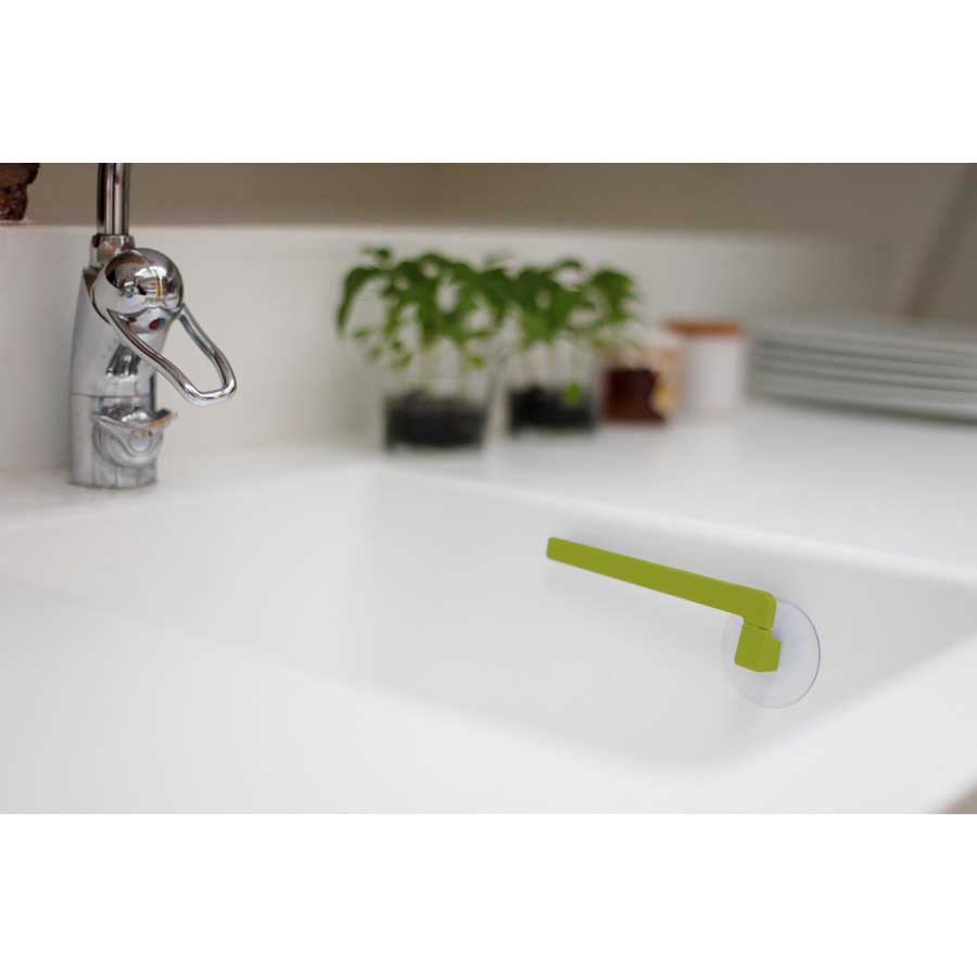 Suction Dishcloth Hanger. Suction Cup Fastener - Lime Green. 17,8x6,3x2,2 cm. Plastic