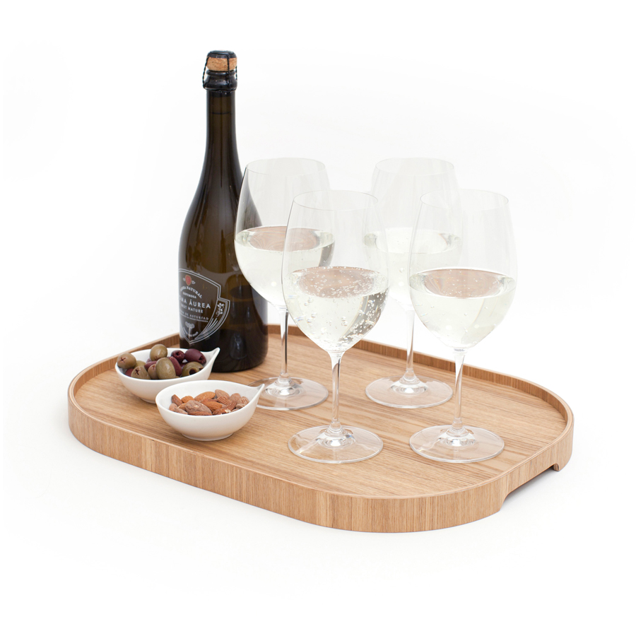 Serving Tray Anti-Slip CurveLine. Large - Willow wood. 47x34x3 cm. (Fraxinus mandschurica), - 7