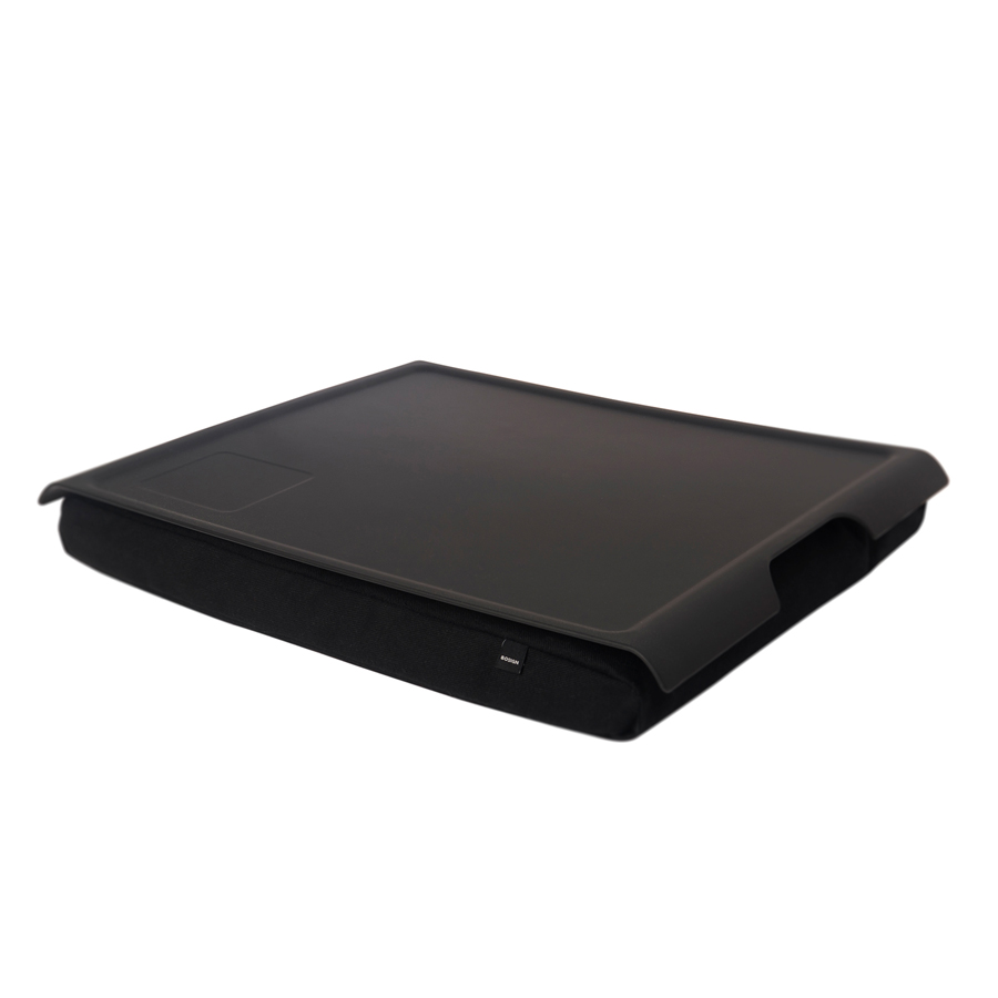 Laptray, Anti-Slip . Large - Black/Black cushion. 46x38x6,5 cm. Plastic, cotton