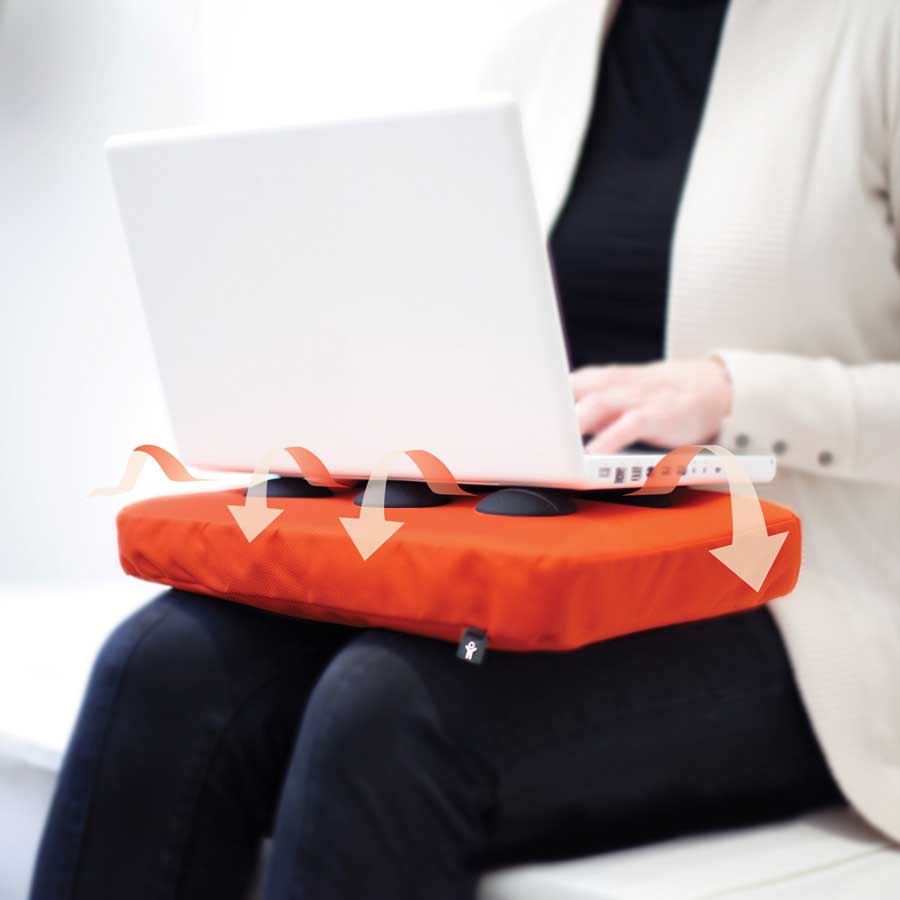 Surfpillow for laptop - Red/White 37x27x6 cm. Cotton, silicone - 3
