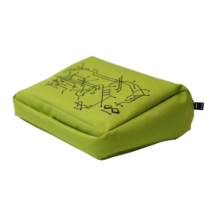 Tabletpillow Hitech for iPad / tablet PC Lime green / Black. Polyester, silicone