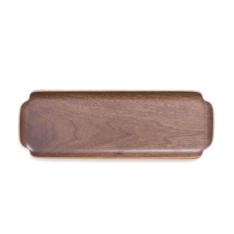 Oil & Water Resistant Wood Countertop Tray for Kitchen/Serving Tray. Walnut Wood Tray LEAF - Walnut wood. Satin matt finish. 33x11,5x1,5 cm. Walnut (Juglans nigra, from USA) - 2