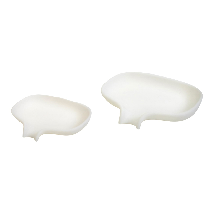 Soap dish with draining spout - White. 13,5x10,5x2,5 cm. Silicone - 4
